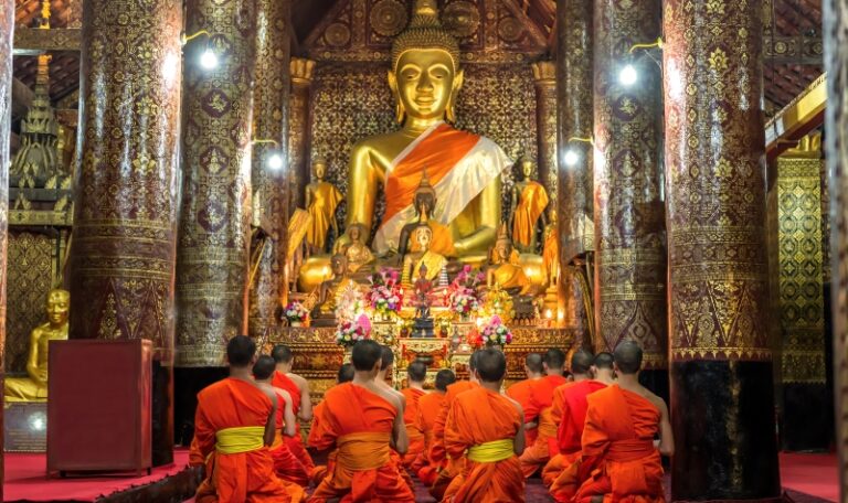 Wat Xieng Thong Temple Inside - Luang Prabang, Laos